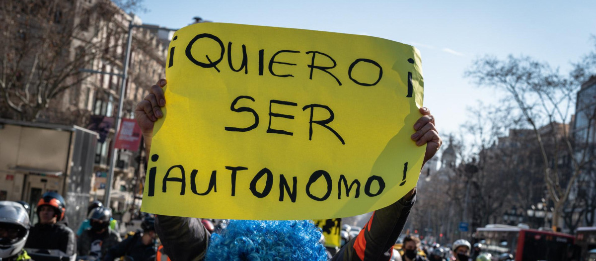 Manifestación de 'riders' en Bercelona