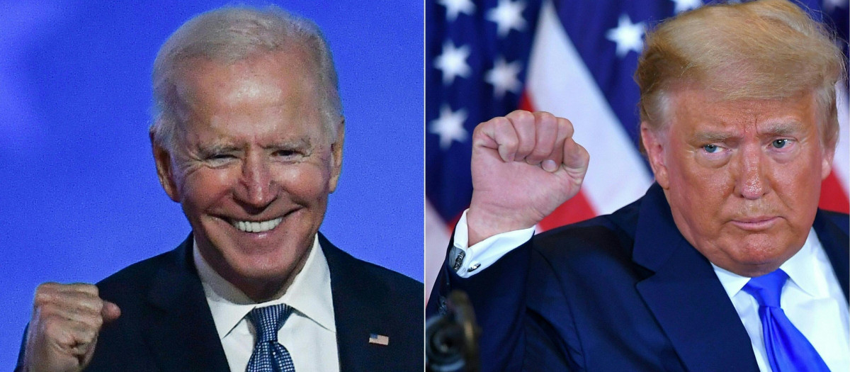 El actual presidente de Estados Unidos, Joe Biden, y su predecesor, Donald Trump