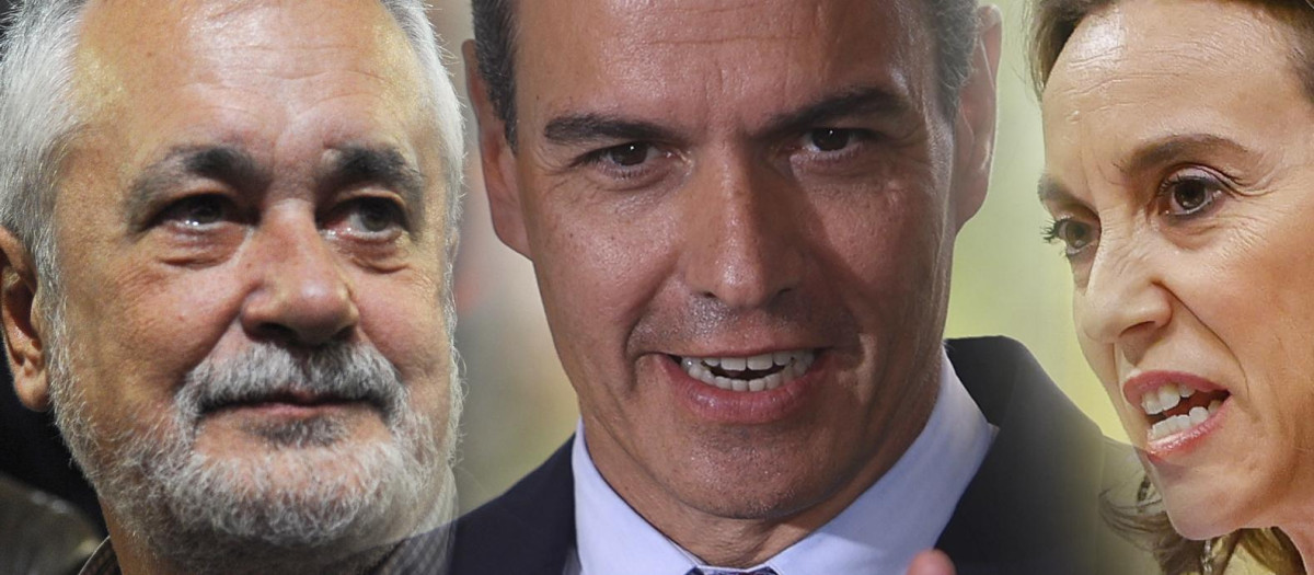 José Antonio Griñán, Pedro Sánchez y Cuca Gamarra