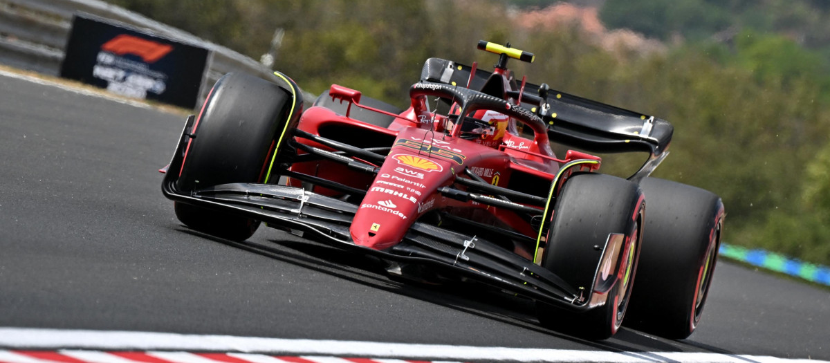 El Ferrari de Carlos Sainz durante la clasificación del GP de Hungría