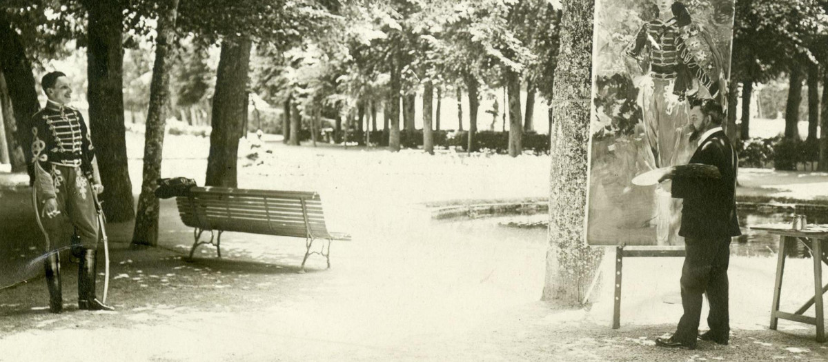 Sorolla pintando al Rey Alfonso XIII en La Granja