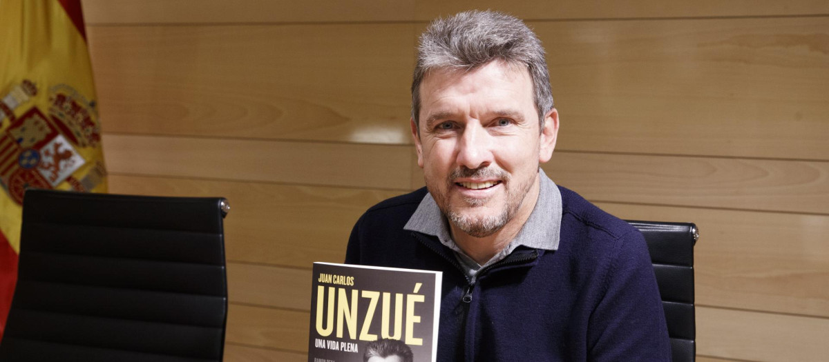 Juan Carlos Unzué, durante la presentación de su libro en Madrid