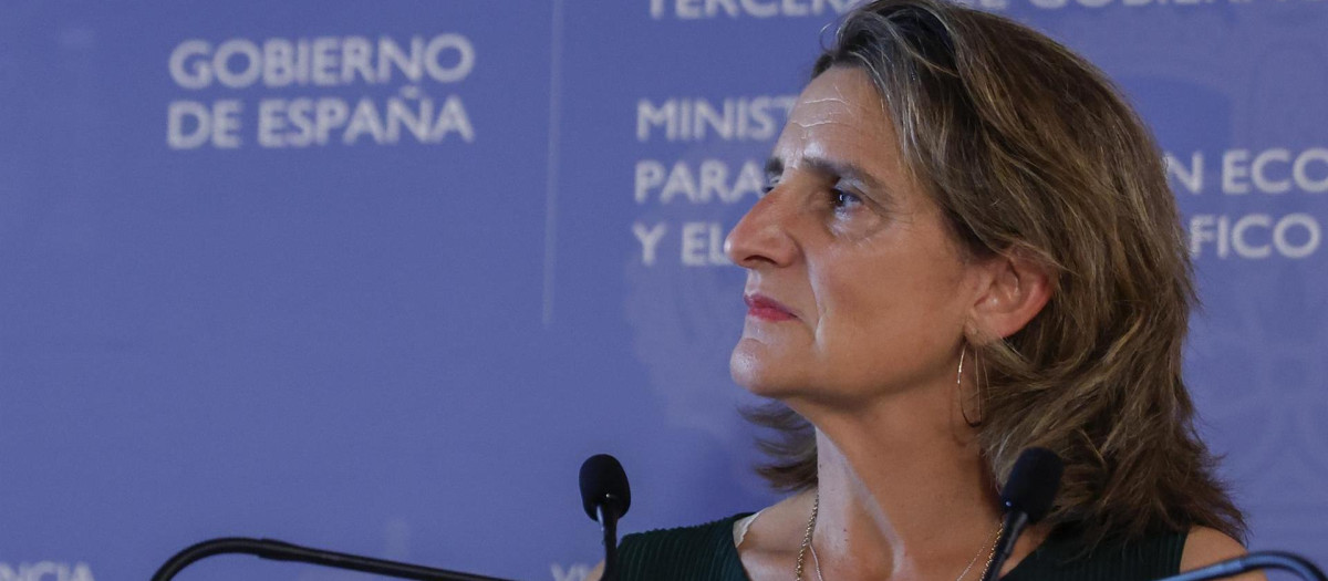 La ministra Teresa Ribera tras la reunión sobre el decreto de ahorro energético