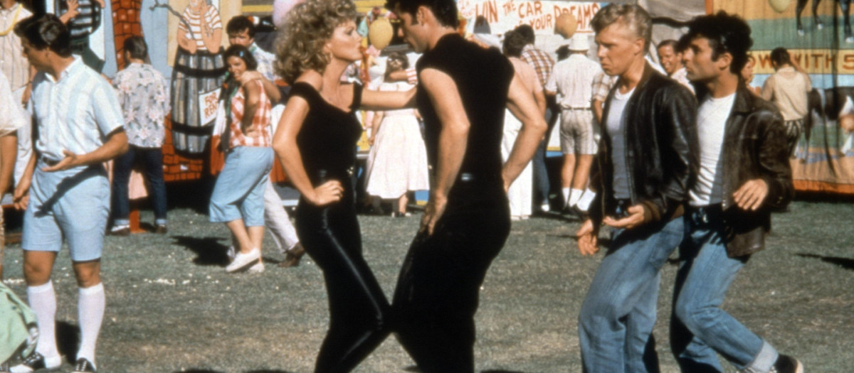 GREASE, Olivia Newton-John, John Travolta, Barry Pearl, Michael Tucci, 1978.