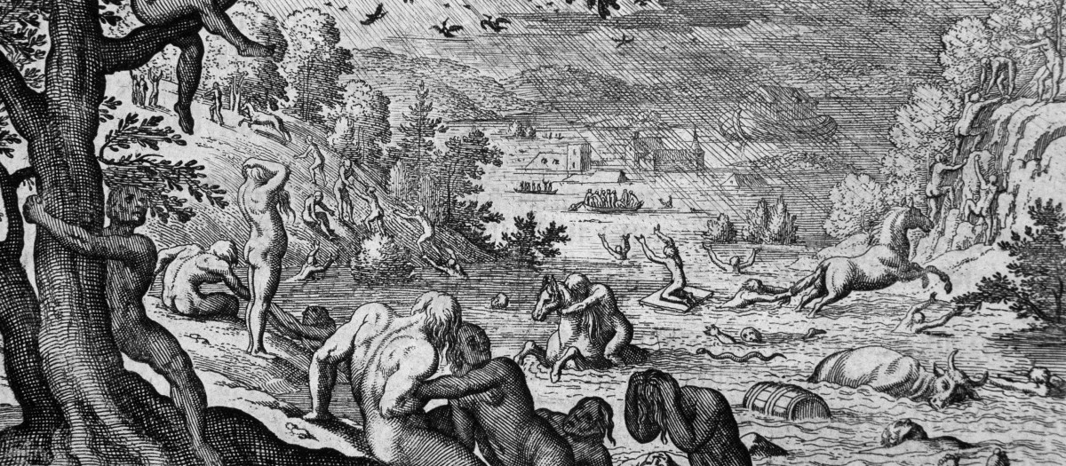 Ilustración del diluvio universal de 1704