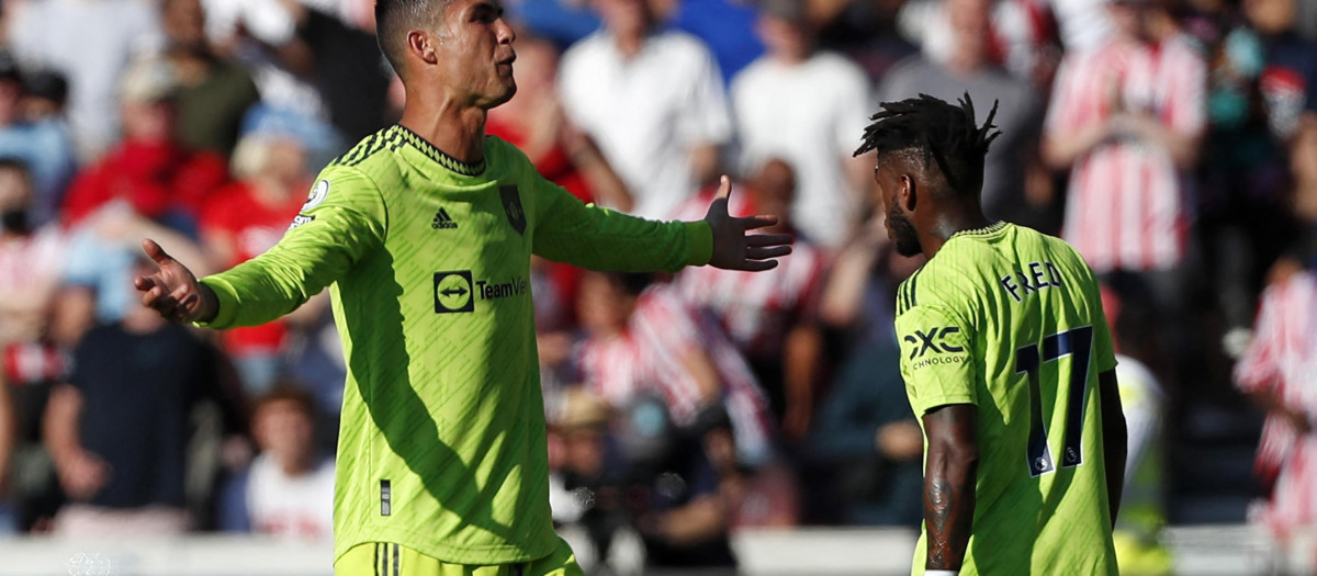 Cristiano Ronaldo, en el último partido del Manchester United