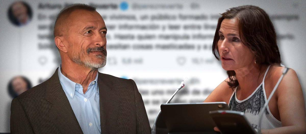 Arturo Pérez-Reverte y María Luz Martínez Seijo, diputada del PSOE por Palencia