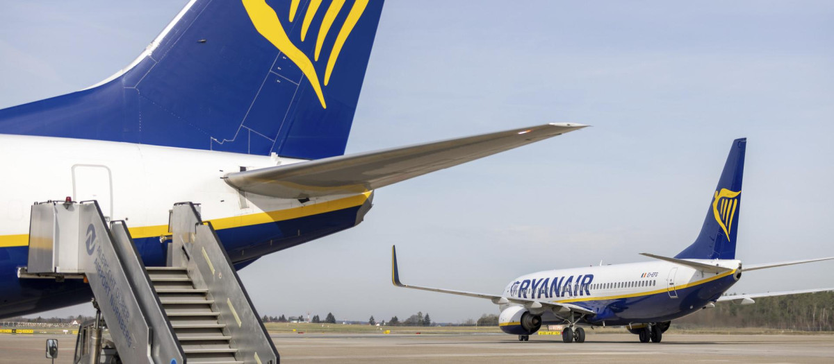 Aviones de Ryanair en el aeropuerto de Nuremberg