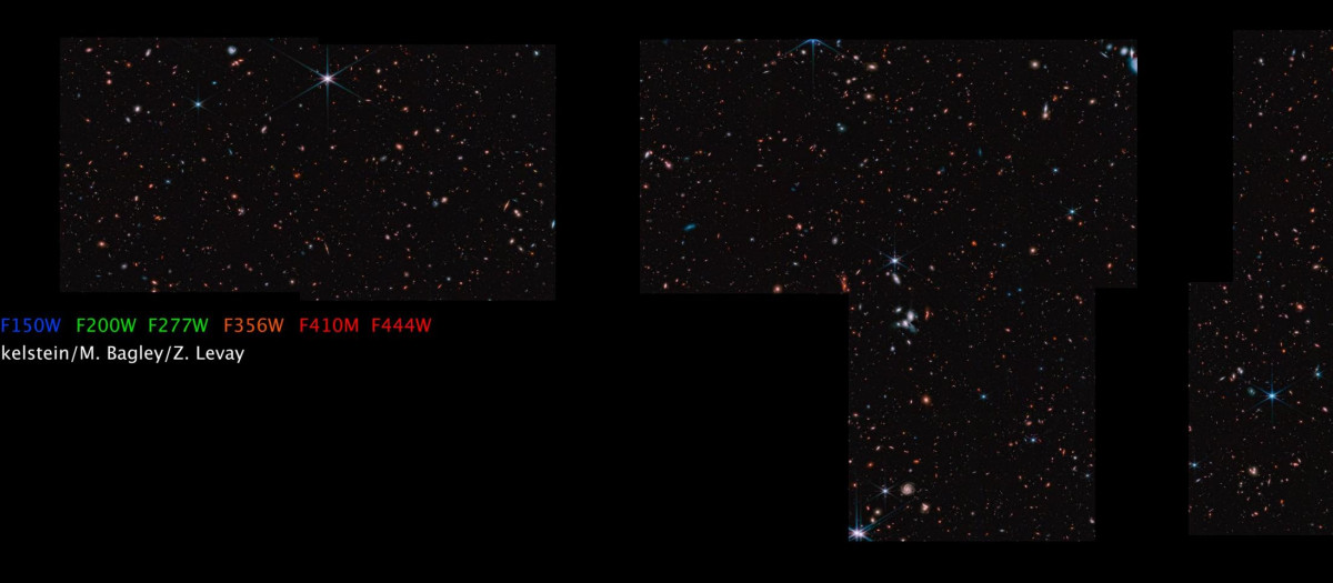 Mosaico de 690 fotogramas individuales tomados con la cámara de infrarrojo cercano (NIRCam)