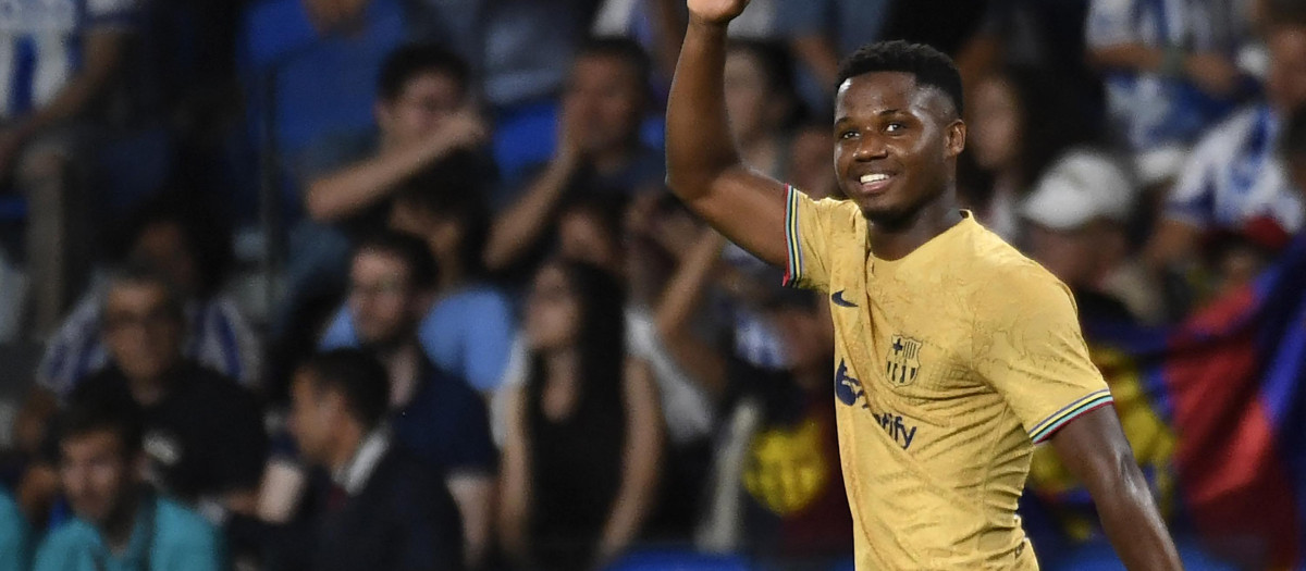 Ansu Fati apareció en Anoeta y cambió por completo el partido
