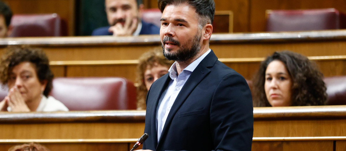 Gabriel Rufian during the plenary session in the congress of deputies, in Madrid June 22, 2022