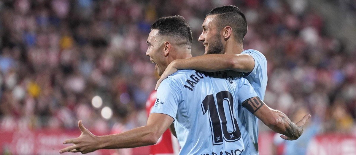 Iago Aspas celebra su gol al Girona