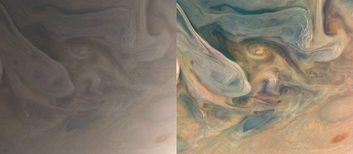 Imágenes procesadas a partir de las caputas de JunoCam