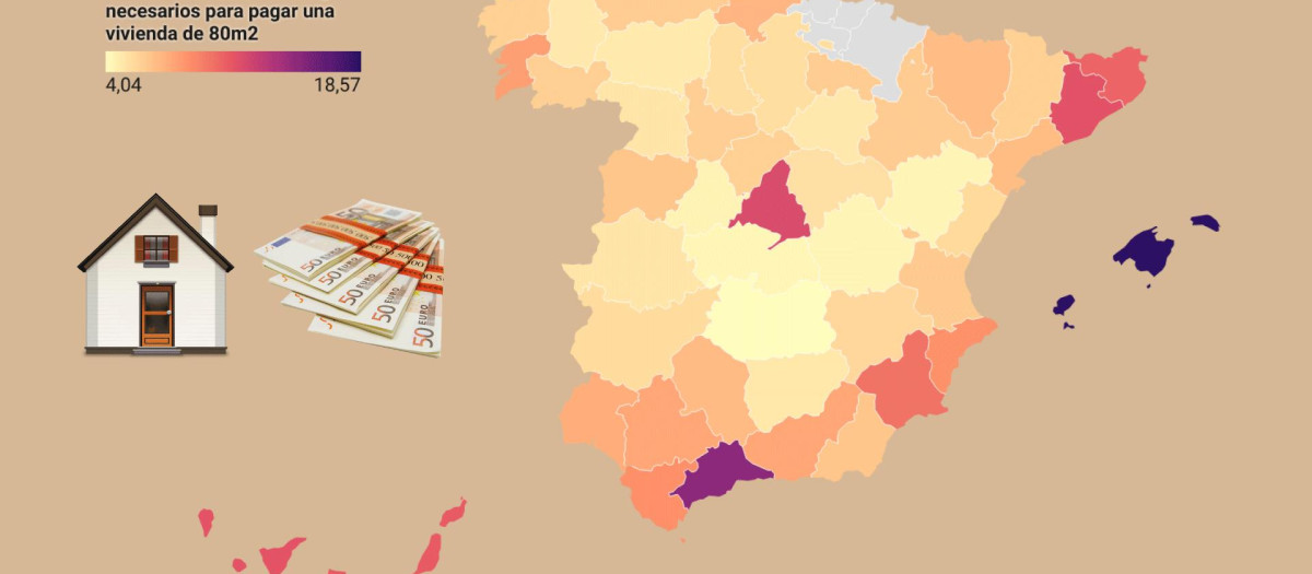 Baleares es la provincia en la que hay que ahorrar más mensualidades para pagar una vivienda