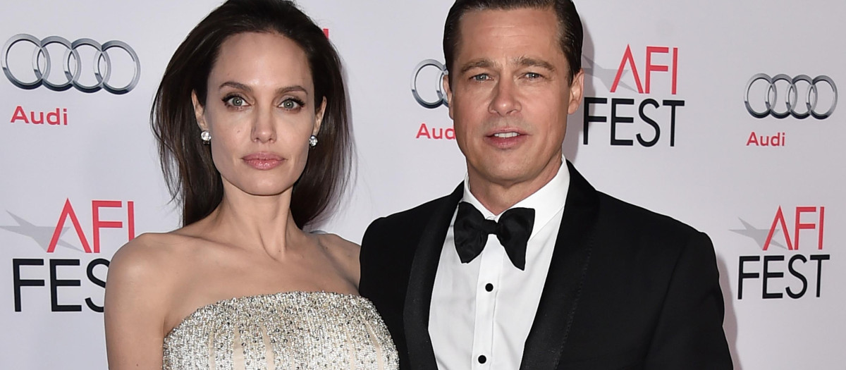 Actors Angelina Jolie and Brad Pitt at the 2015 AFI Fest opening night premiere of "By The Sea" on Thursday, Nov. 5, 2015, in Los Angeles.