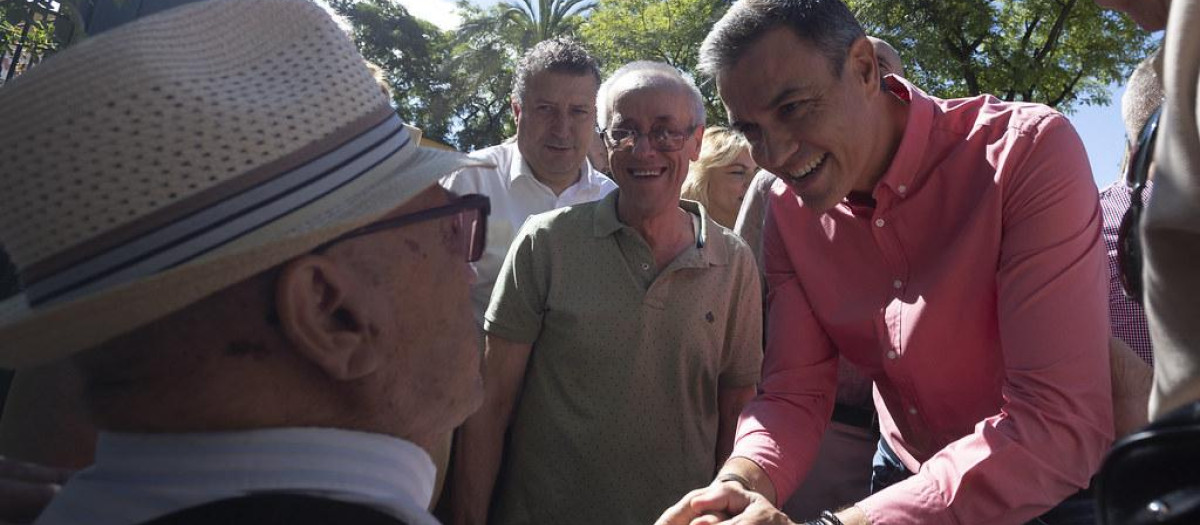 Pedro Sánchez en Sevilla el sábado pasado