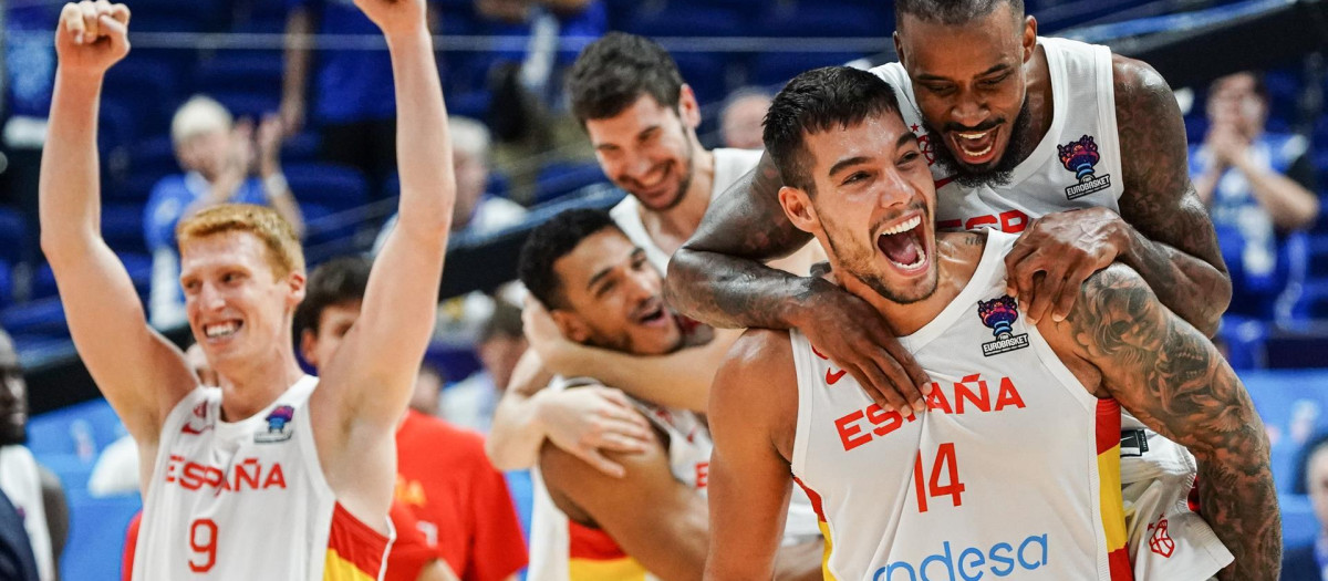 La felicidad de los jugadores de la selección española de baloncesto: están ya en semifinales
