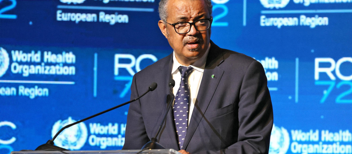 El director general de la OMS, Tedros Adhanom, durante una intervención en Tel Aviv, este lunes