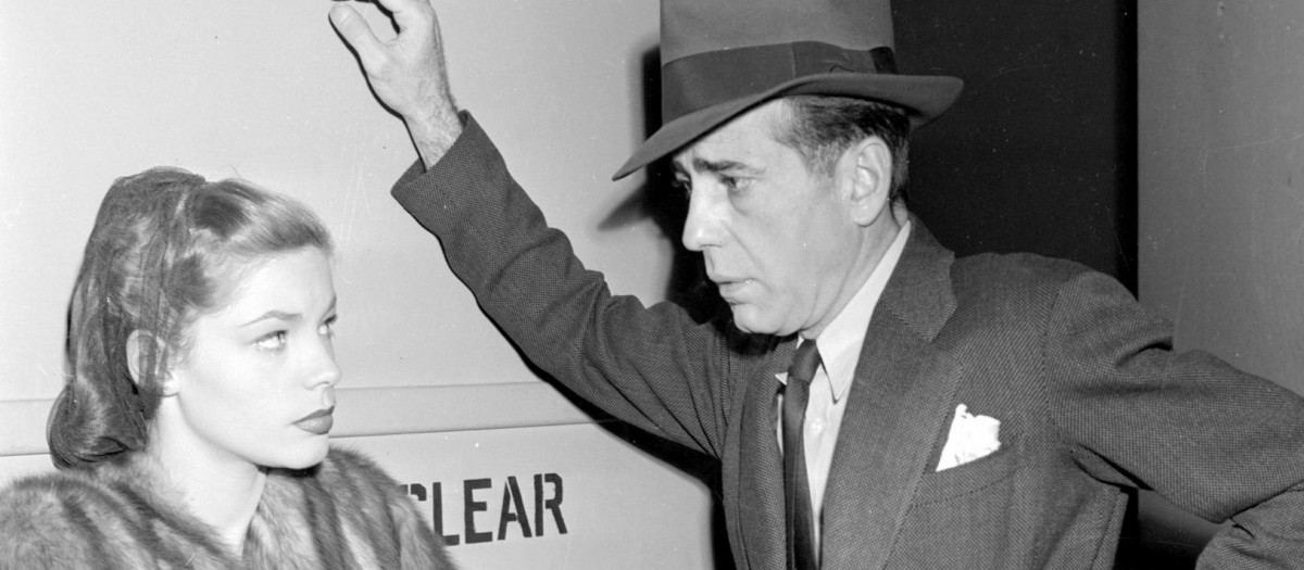 Humphrey Bogart and Lauren Bacall ca. 1946, at about the time they appeared together in "The Big Sleep."
