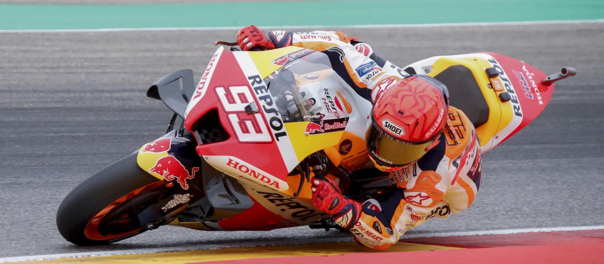 Marc Márquez, durante el GP de Aragón