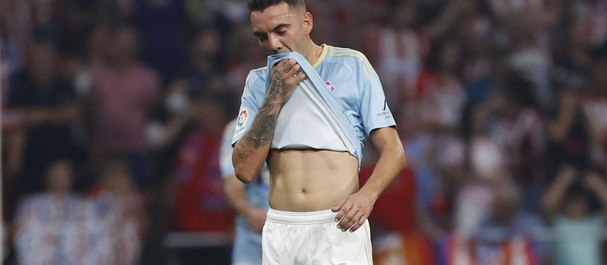 Iago Aspas en un partido con el Celta de Vigo