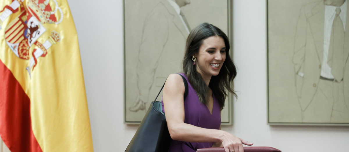 Irene Montero este miércoles en el Congreso