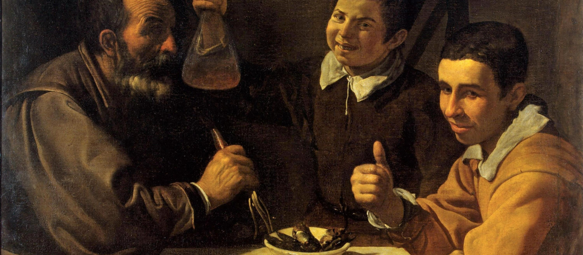 Detalle del cuadro El almuerzo de Diego Velázquez
