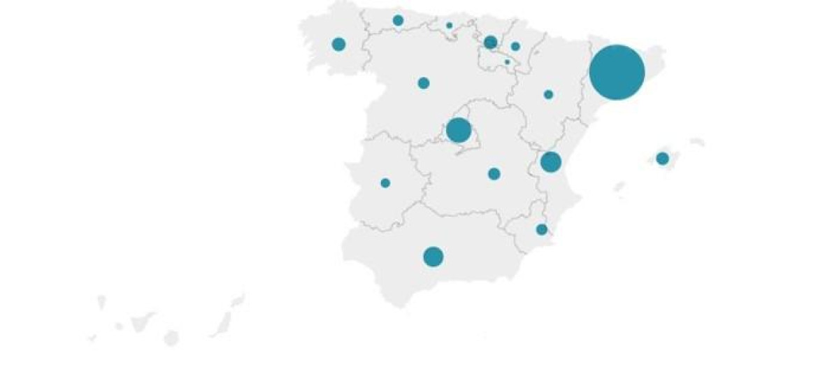 Gasto total por cada comunidad autónoma