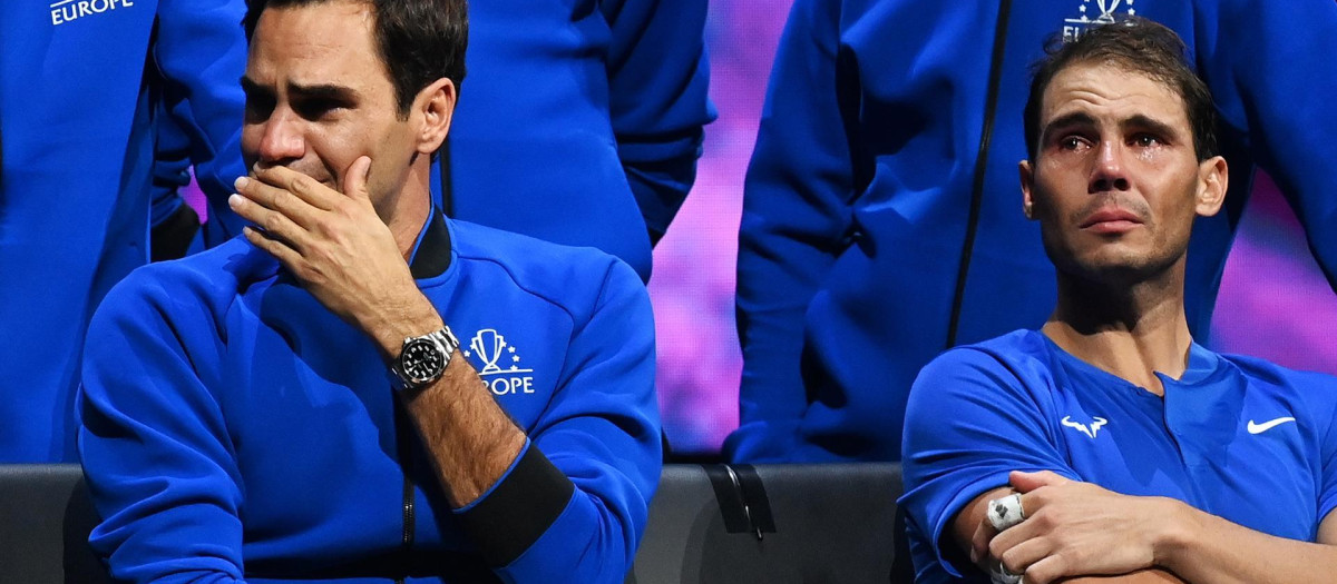 Las lágrimas de Federer y Nadal en la despedida del suizo