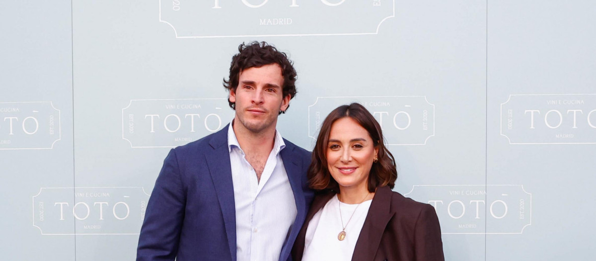 Iñigo Onieva and Tamara Falco attending inauguration of " Toto " in Madrid on Thursday, May 5, 2022.