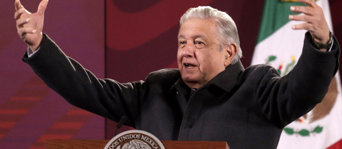 El presidente Manuel López Obrador en una conferencia en 2022