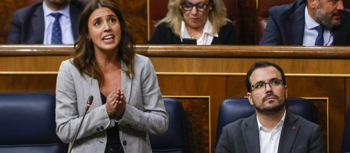 Irene Montero en la sesión de control al Gobierno