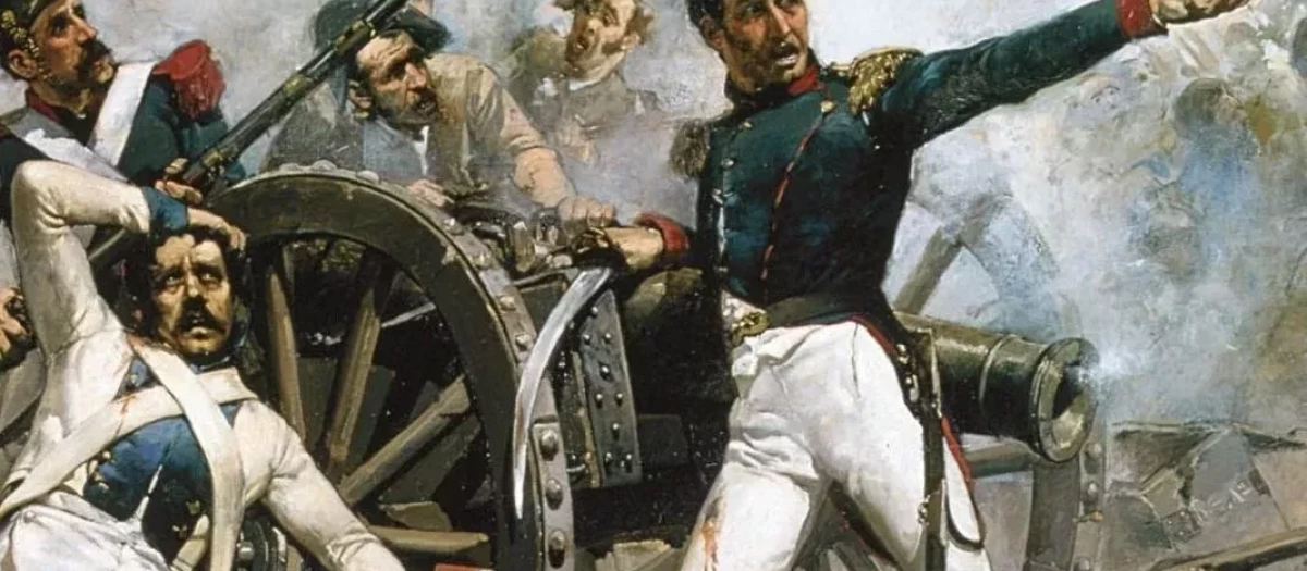 Fragmento de la portada del libro «Episodios nacionales I. La guerra de la independencia», de Galdós, en edición de Destino