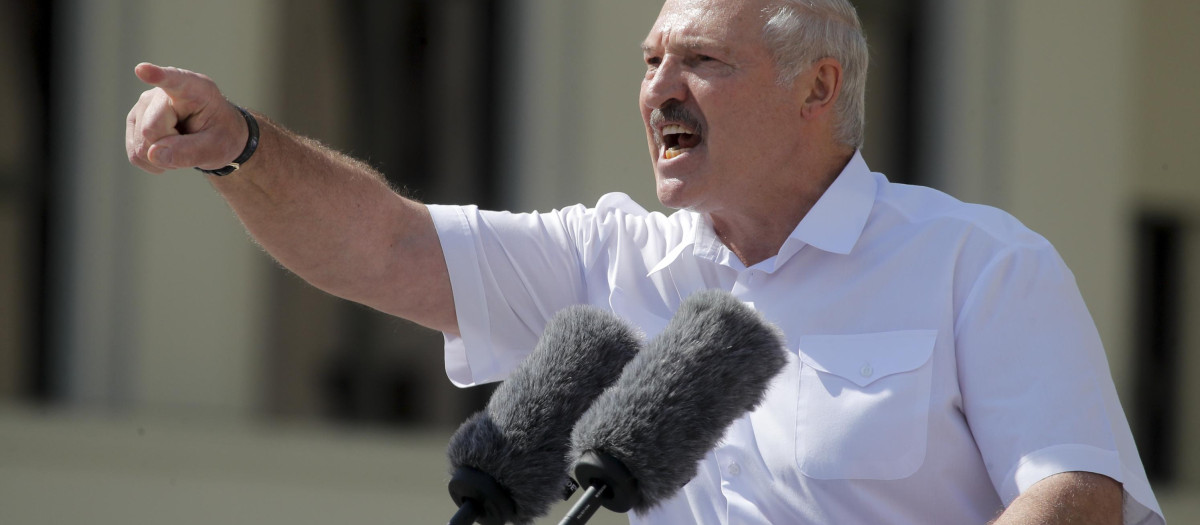Alexander Lukashenko durante un discurso en Minsk