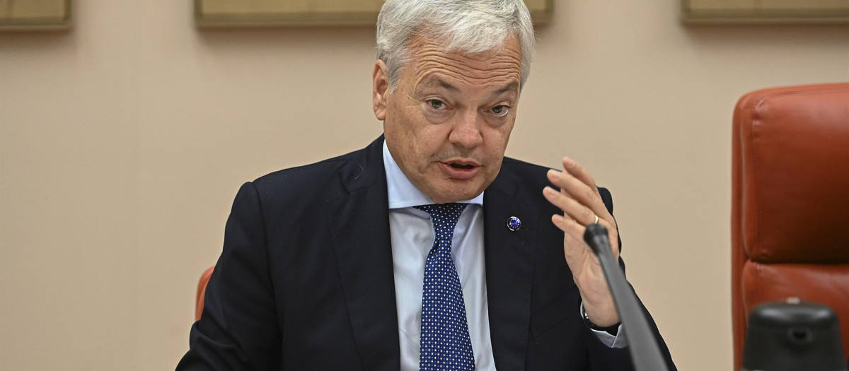 Dydier Reynders, comisario europeo de Justicia, durante la Comisión Mixta de la UE en el Congreso de los Diputados
