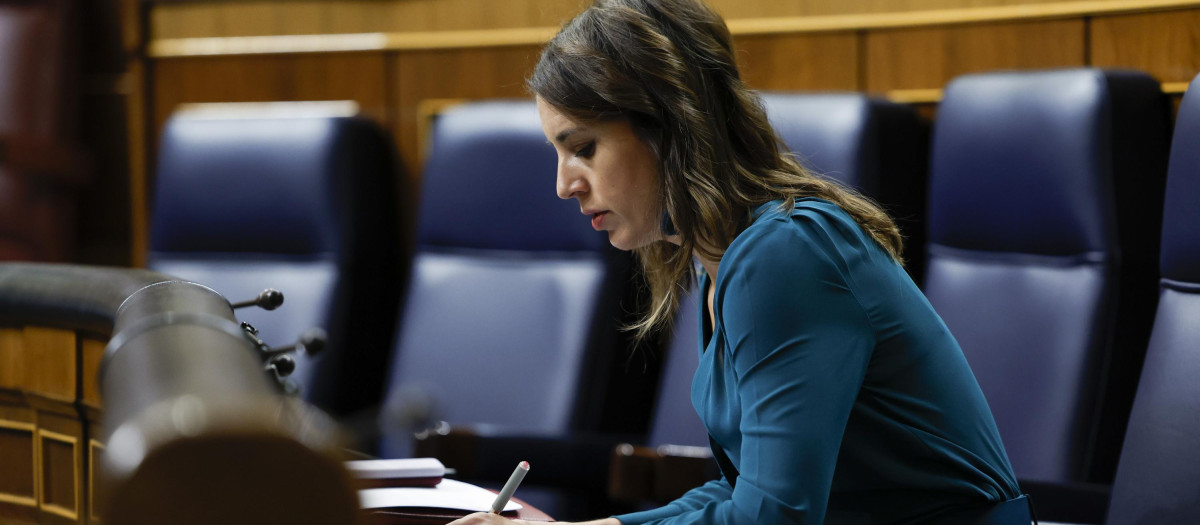 Irene Montero este jueves en el Congreso