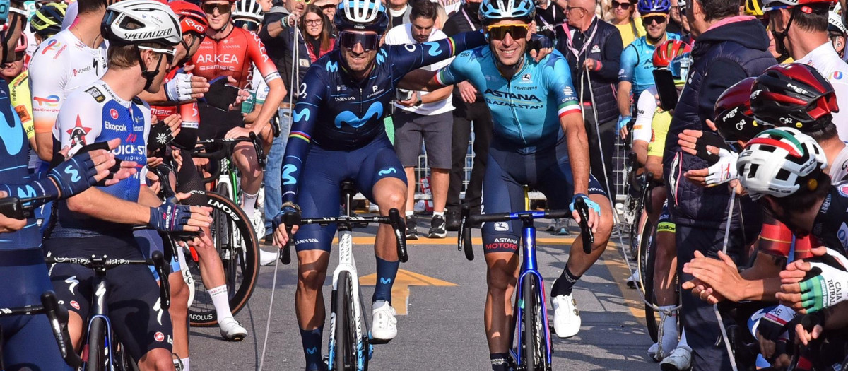 Alejandro Valverde se ha despedido del ciclismo profesional junto a Nibali, quien también ha dicho adiós este sábado