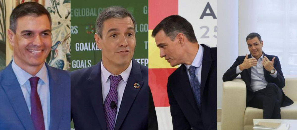 Sánchez con corbata con el Rey, en un foro organizado por Bill Gates y con Scholz y sin ella con Feijóo