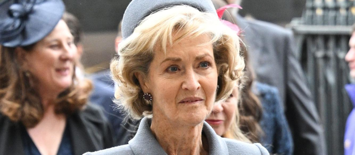 Penelope Knatchbull, Countess Mountbatten of Burma attending a Service of Thanksgiving for Prince Philip, Duke of Edinburgh at WestminsterAbbey in London, Tuesday, March 29, 2022.