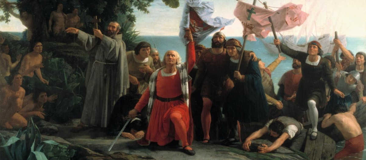 'Descubrimiento de América', de Dióscoro Puebla (1862)