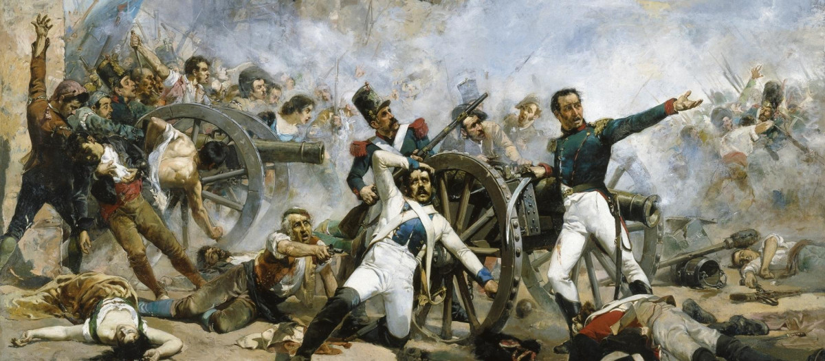 La defensa del parque de Monteleón durante el Levantamiento del 2 de mayo en Madrid. Óleo de Joaquín Sorolla