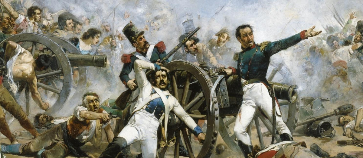 La defensa del parque de Monteleón durante el Levantamiento del 2 de mayo en Madrid. Óleo de Joaquín Sorolla
