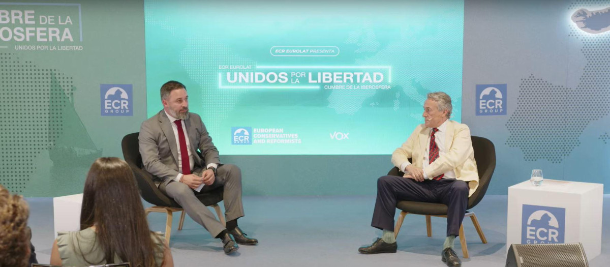 Abascal en la clausura de la Cumbre de la Iberosfera, en Madrid