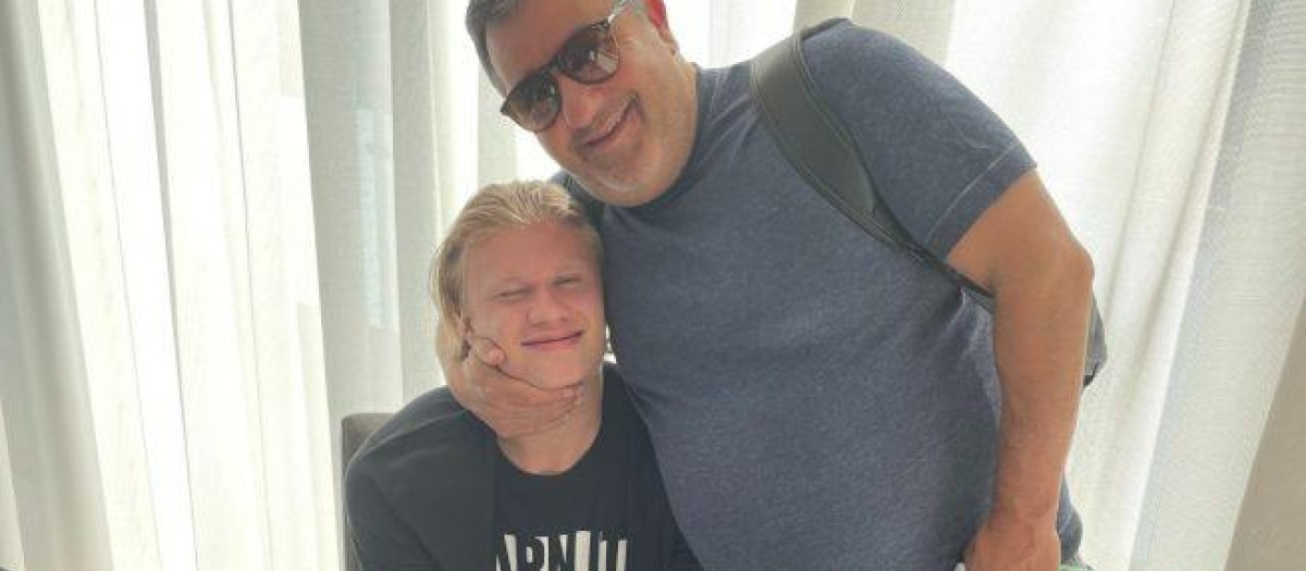 Haaland, con Mino Raiola, en la fotografía con la que el jugador se despidió de su agente tras su muerte