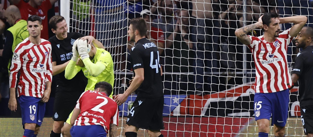 El Atlético ha empatado ante el Brujas y se complica su pase a octavos