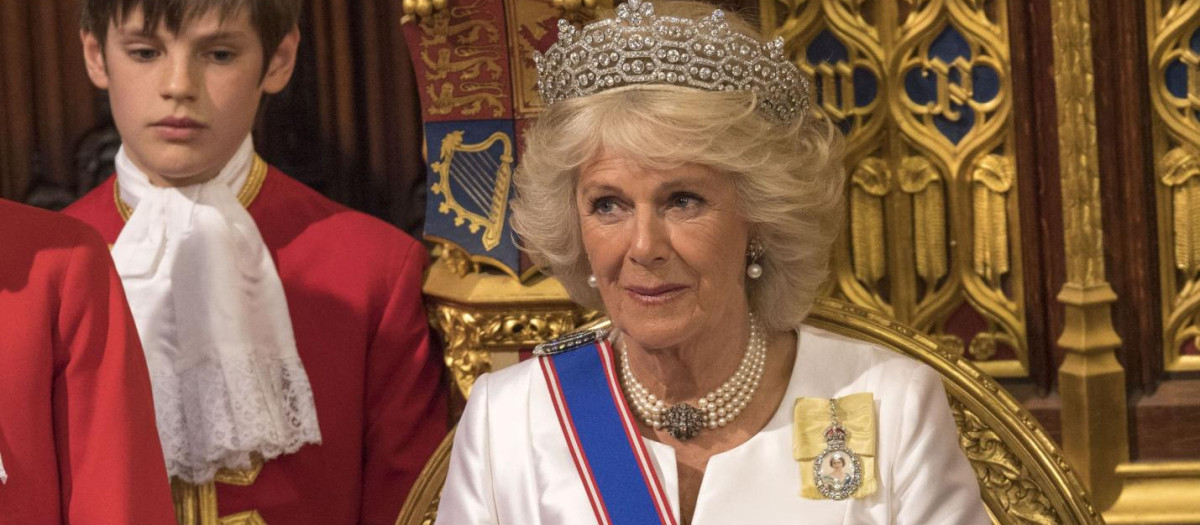 The Duchess of Cornwall during the State Opening of Parliament, in the House of Lords at the Palace of Westminster in London.