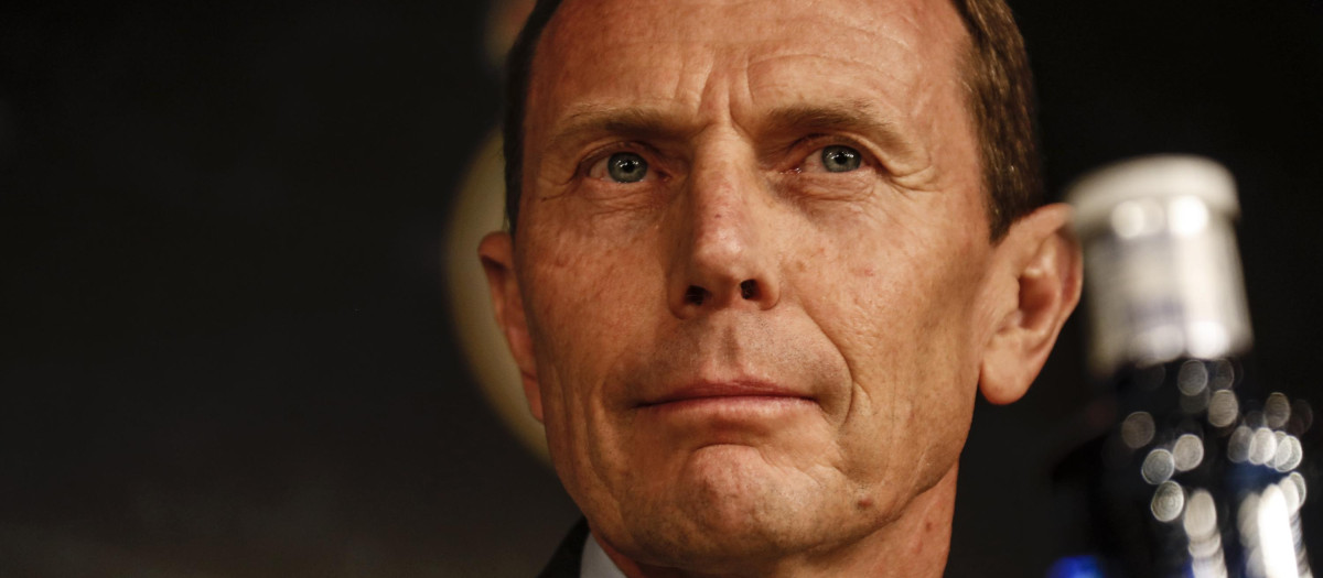 Presentation of Eden Hazard as new player of Real Madrid for the next 5 seasonsFlorentino Perez president of Real Madrid (Real Madrid) .  at the Santiago Bernabeu stadium in Madrid, Spain, June 13, 2019 .