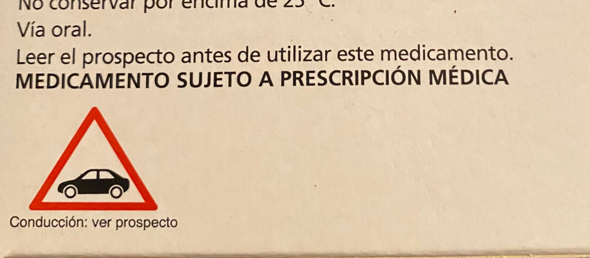 Medicamento incompatible con la conducción