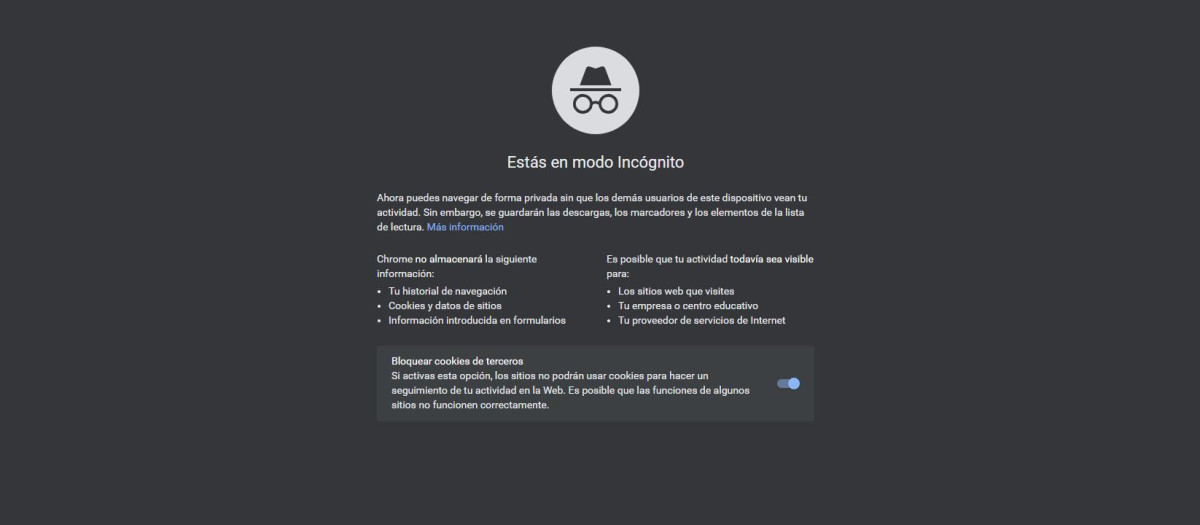 El modo Incógnito de Google permite que la actividad sea visible