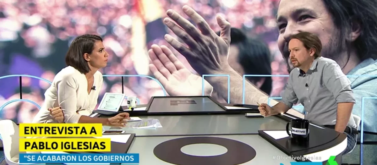 Ana Pastor y Pablo Iglesias, en una de sus entrevistas en La Sexta